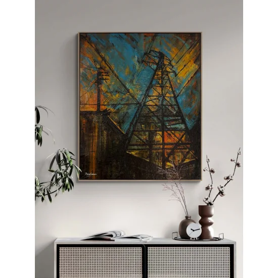 Enerjinin İskeleti Yağlı Boya Tablosu