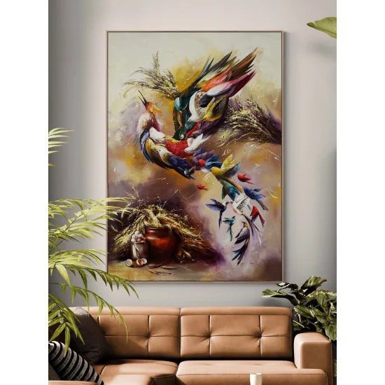 Uyanan Simurg Kanatları Yağlı Boya Tablosu