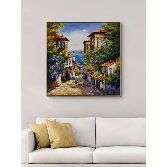 Üsküdarın Eski Sokakları Yağlı Boya Tablosu