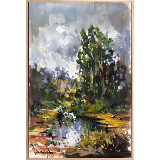 Köyde Sabah Sessizliği Yağlı Boya Tablosu