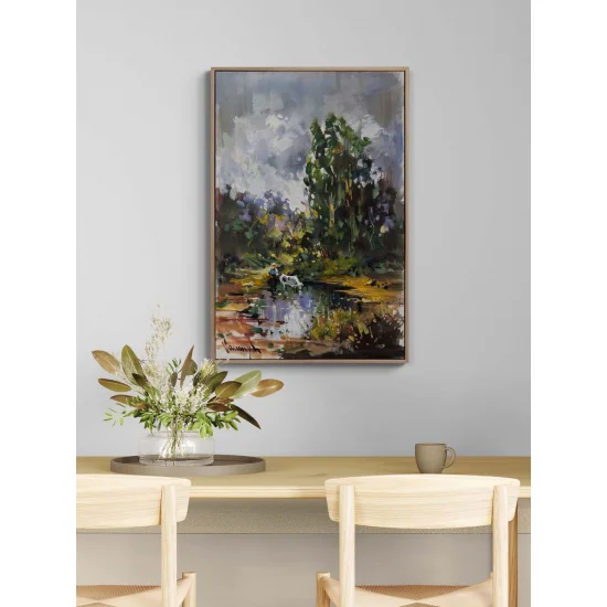 Köyde Sabah Sessizliği Yağlı Boya Tablosu