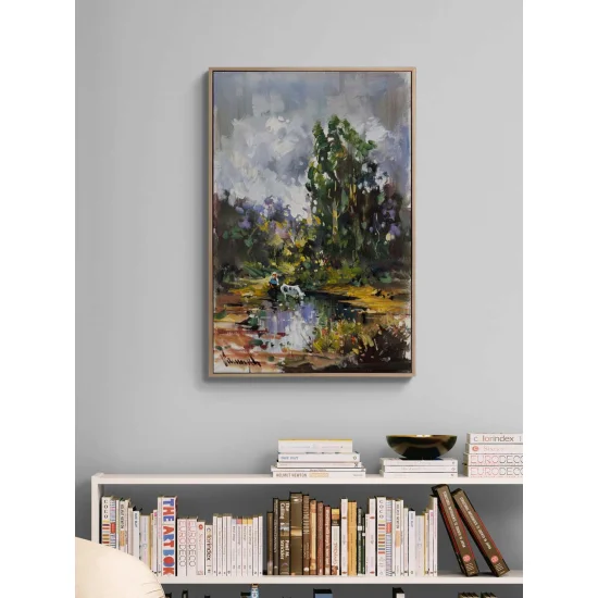 Köyde Sabah Sessizliği Yağlı Boya Tablosu