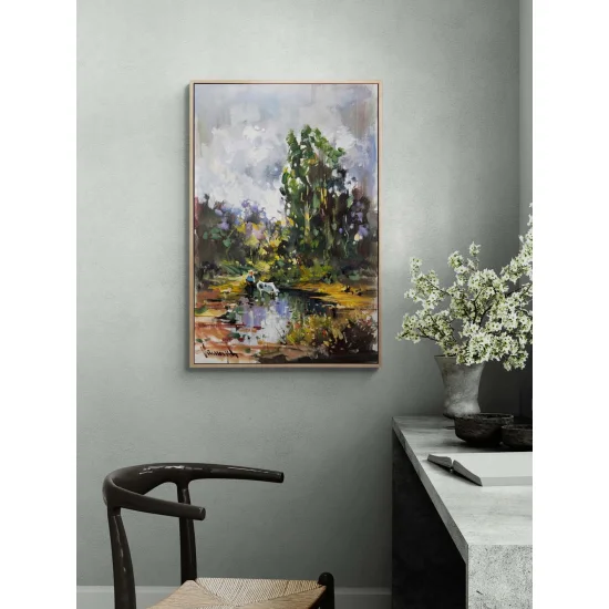 Köyde Sabah Sessizliği Yağlı Boya Tablosu