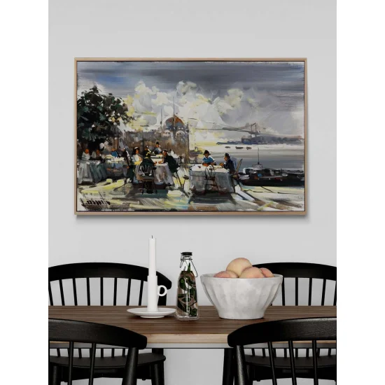 Ortaköyde Sohbet Vakti Yağlı Boya Tablosu