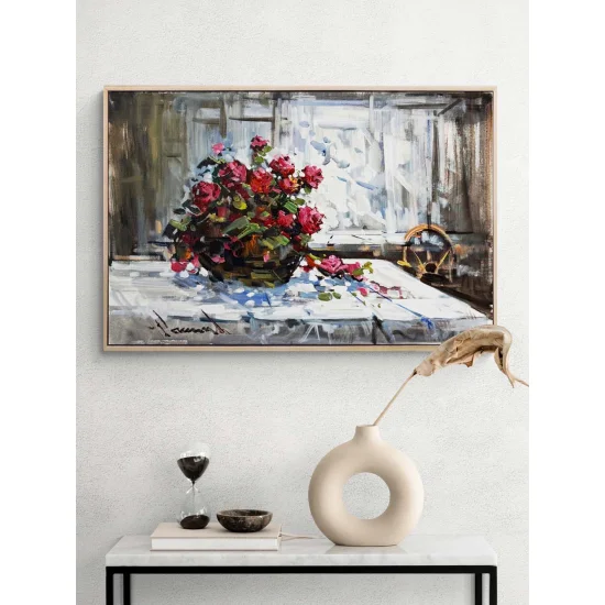 Gül Kokusunda Zaman Yağlı Boya Tablosu