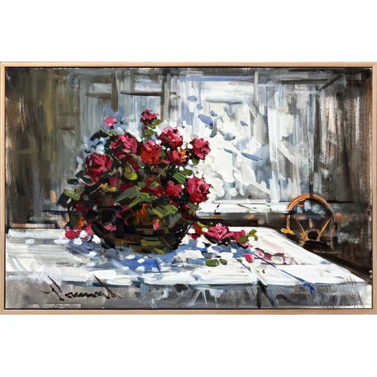 Gül Kokusunda Zaman Yağlı Boya Tablosu