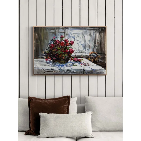 Gül Kokusunda Zaman Yağlı Boya Tablosu