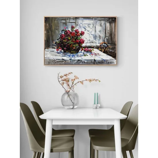 Gül Kokusunda Zaman Yağlı Boya Tablosu