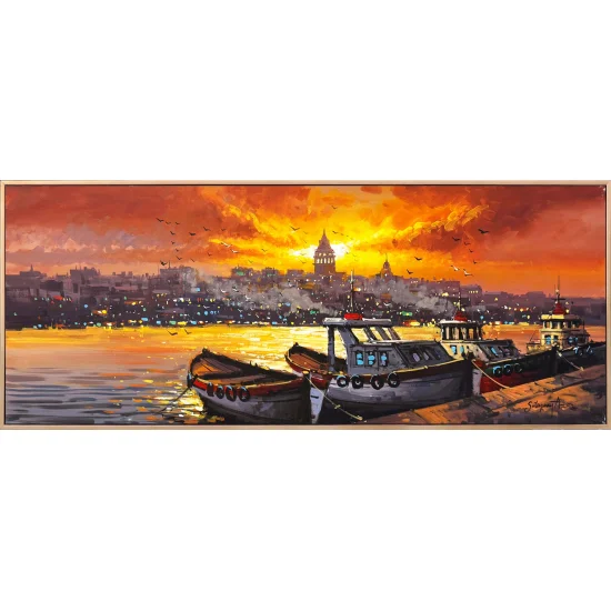 Silent Boats on the Bosphorus Oil Painting