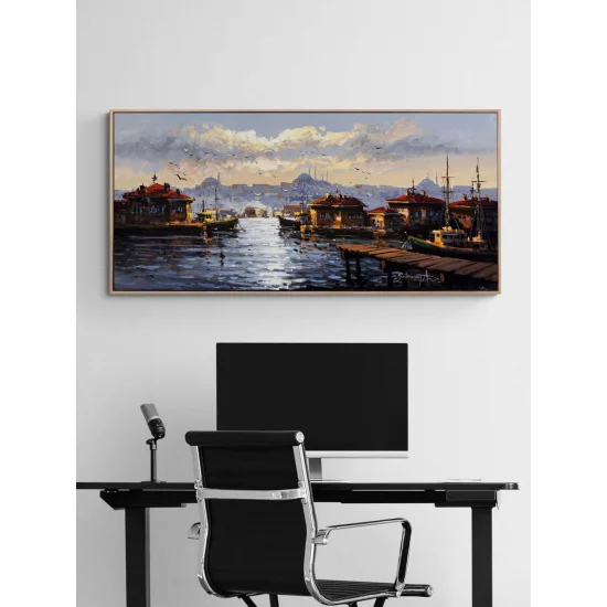 Boğazda Gün Başlarken Yağlı Boya Tablosu