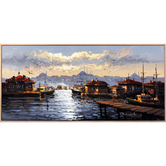 Boğazda Gün Başlarken Yağlı Boya Tablosu