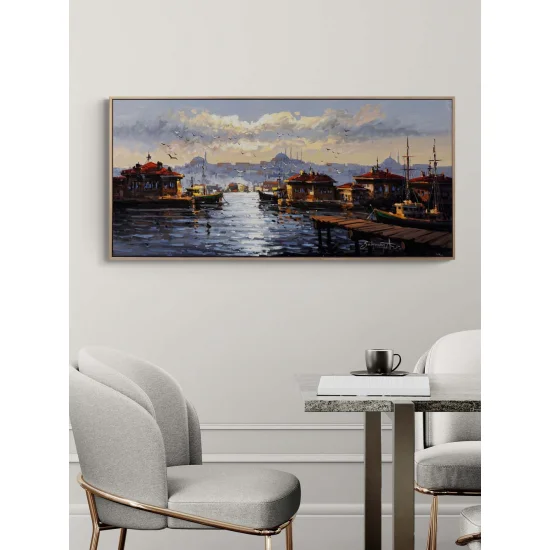 Boğazda Gün Başlarken Yağlı Boya Tablosu