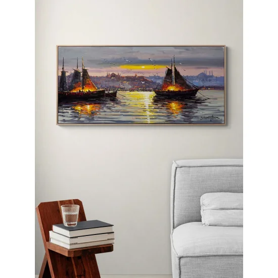 Boğazda Gün Doğumu Yağlı Boya Tablosu