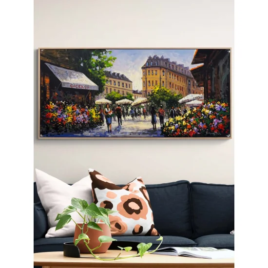 Çiçekçiden Gelen Huzur Yağlı Boya Tablosu