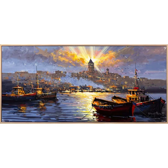 İstanbul Boğazı’nda Zaman Yağlı Boya Tablosu
