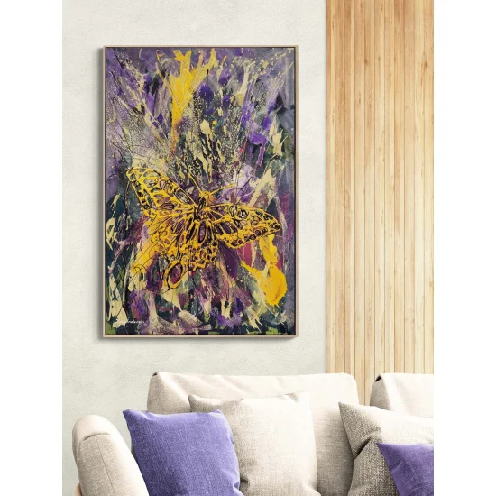 Hayalden Gerçeğe Kelebek Yağlı Boya Tablosu