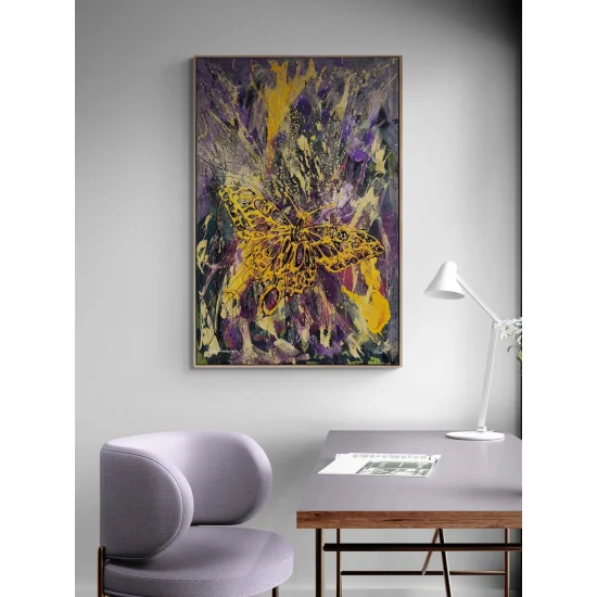 Hayalden Gerçeğe Kelebek Yağlı Boya Tablosu