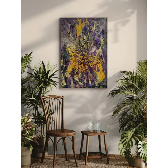 Hayalden Gerçeğe Kelebek Yağlı Boya Tablosu