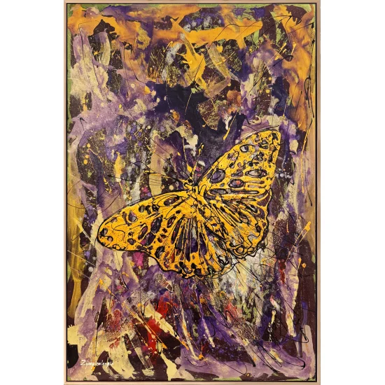 Kelebeğin Sonsuzluk Hali Yağlı Boya Tablosu
