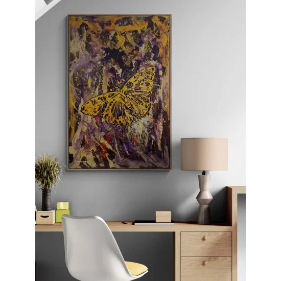 Kelebeğin Sonsuzluk Hali Yağlı Boya Tablosu
