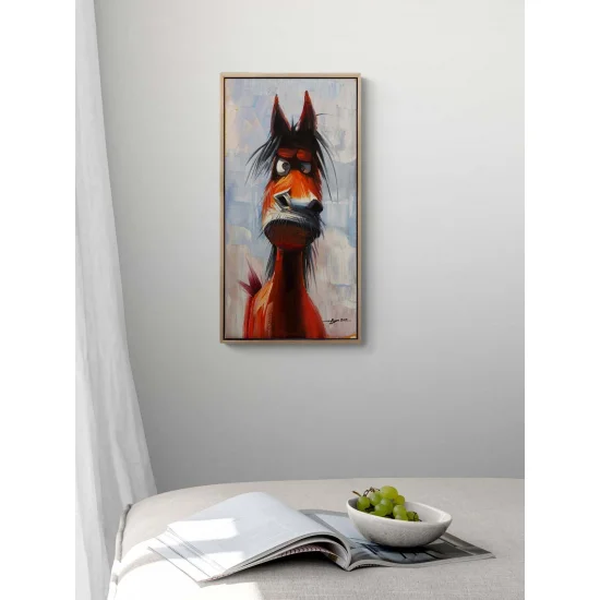 Meraklı At Yağlı Boya Tablosu