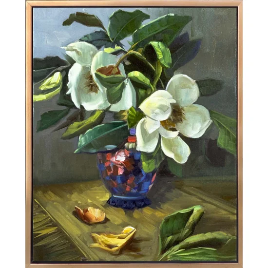 Vazoda Beyaz Manolyalar Yağlı Boya Tablosu