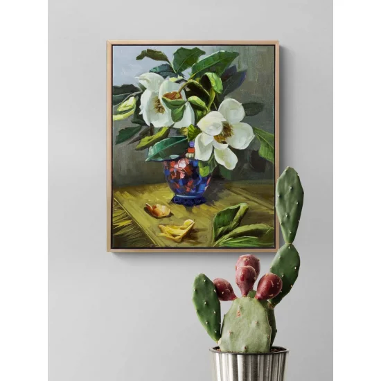 Vazoda Beyaz Manolyalar Yağlı Boya Tablosu