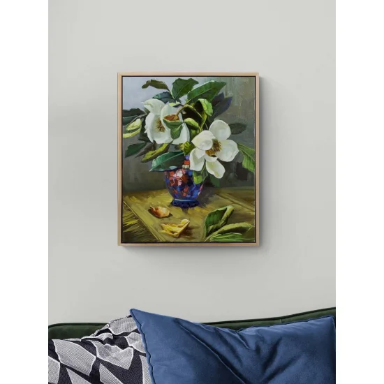 Vazoda Beyaz Manolyalar Yağlı Boya Tablosu