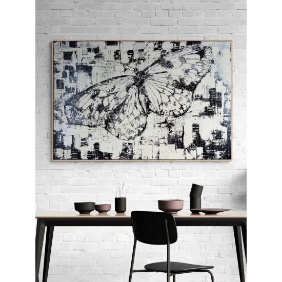 Beyaz Kelebeğin Rüyası Yağlı Boya Tablosu