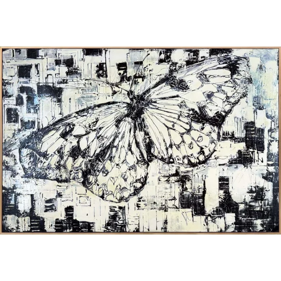 Beyaz Kelebeğin Rüyası Yağlı Boya Tablosu
