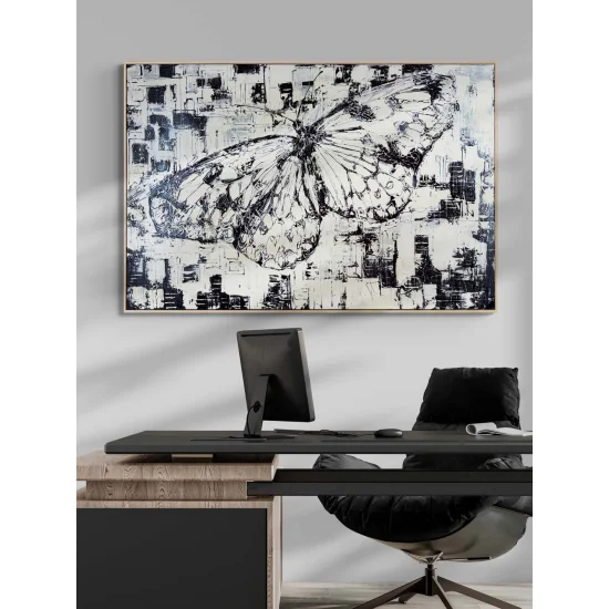 Beyaz Kelebeğin Rüyası Yağlı Boya Tablosu