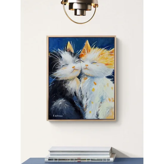 Mırıldayan Dostluk Yağlı Boya Tablosu