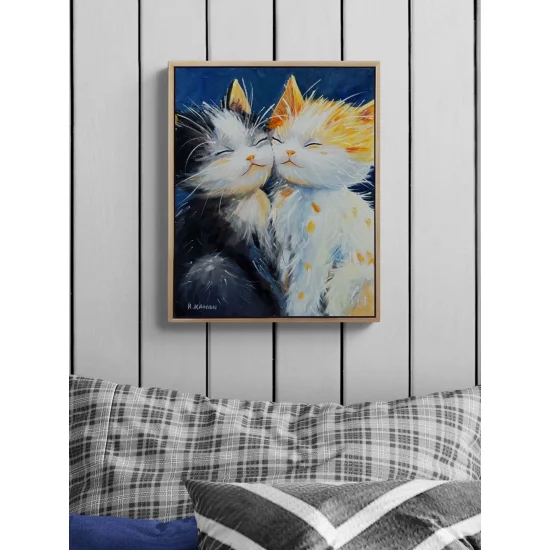 Mırıldayan Dostluk Yağlı Boya Tablosu