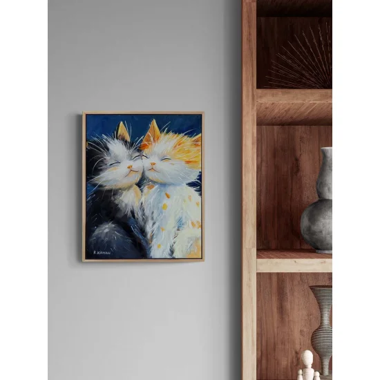 Mırıldayan Dostluk Yağlı Boya Tablosu