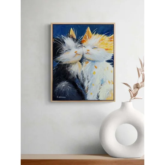 Mırıldayan Dostluk Yağlı Boya Tablosu