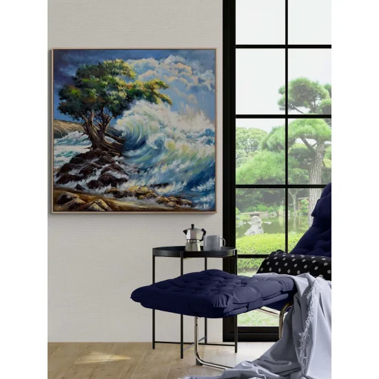 Dalga ve Direniş Yağlı Boya Tablosu