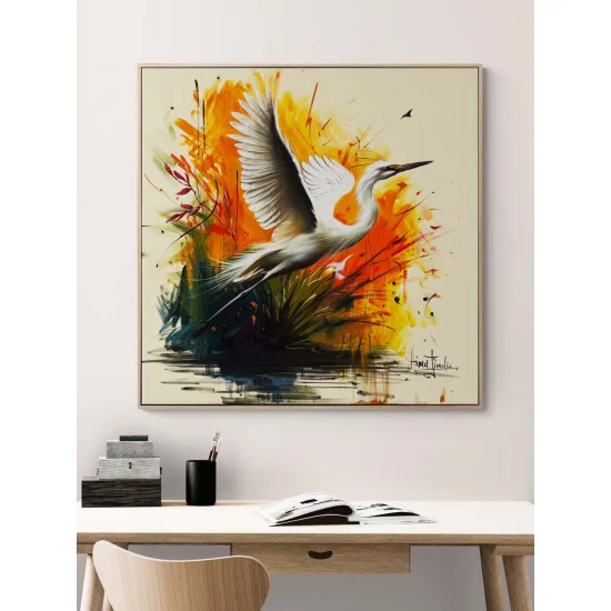 Crane in the Sky Oil Painting