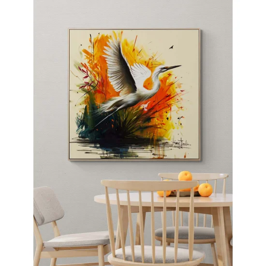 Crane in the Sky Oil Painting