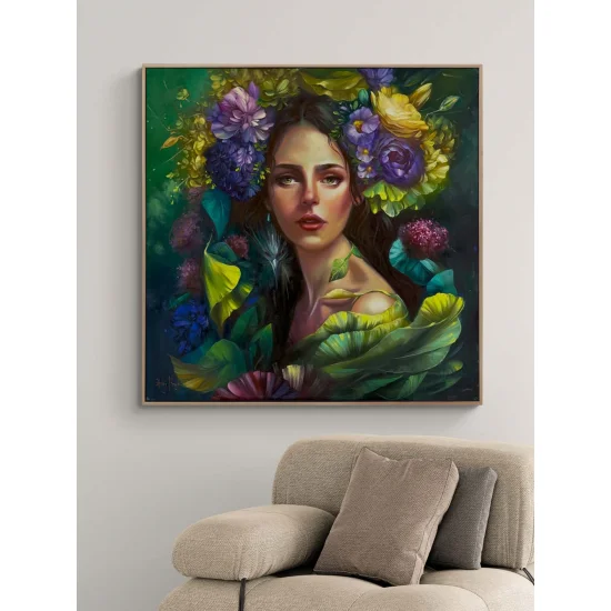 Woman in the Green Oil Painting