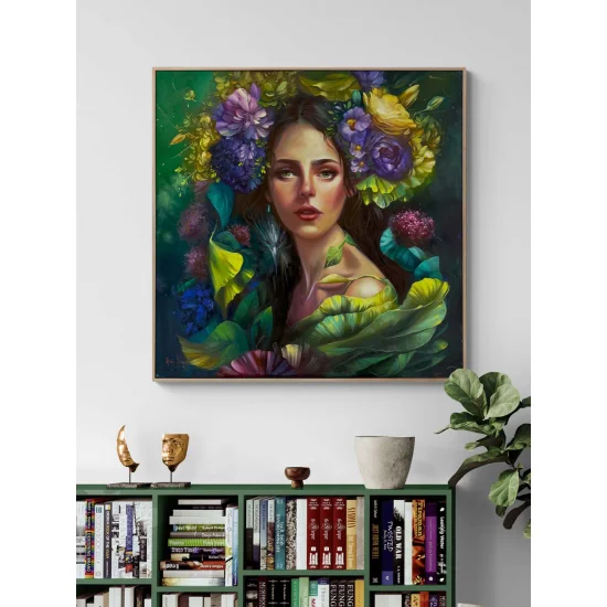 Woman in the Green Oil Painting