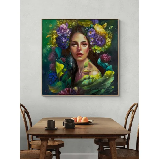 Woman in the Green Oil Painting