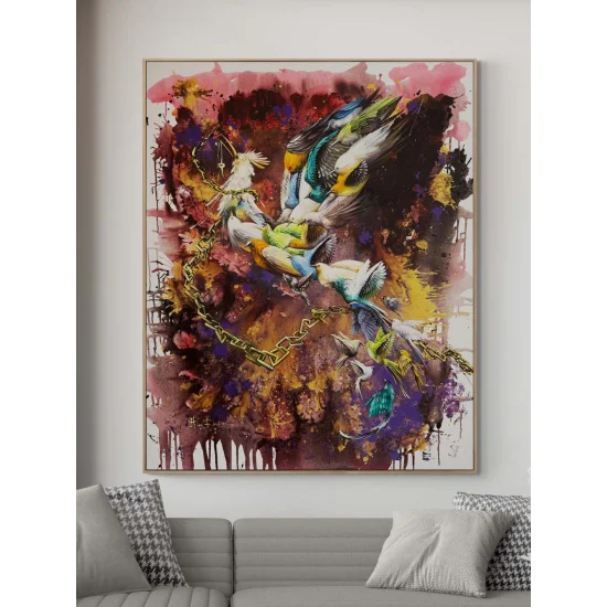 Meeting of Wings – Simurgh Oil Painting