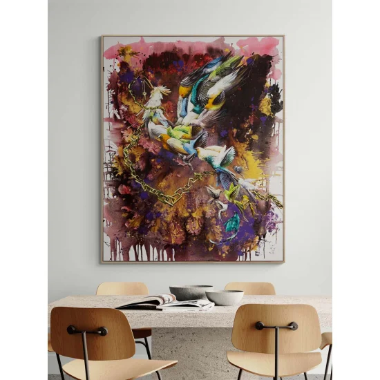 Meeting of Wings – Simurgh Oil Painting