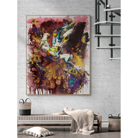 Meeting of Wings – Simurgh Oil Painting