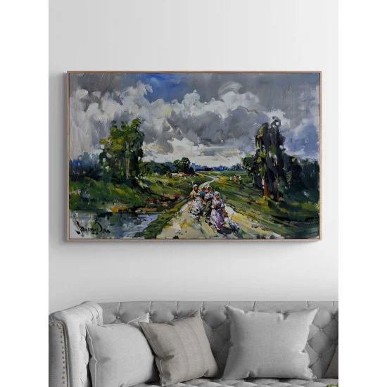 Evening in the Village Oil Painting