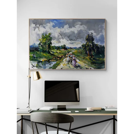 Evening in the Village Oil Painting