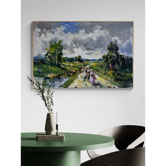 Evening in the Village Oil Painting