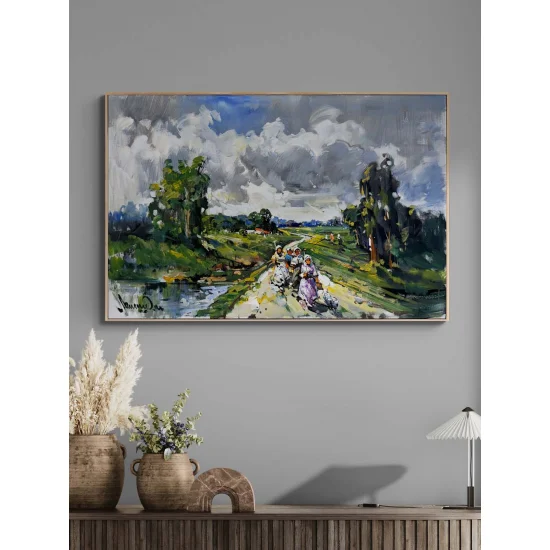 Evening in the Village Oil Painting