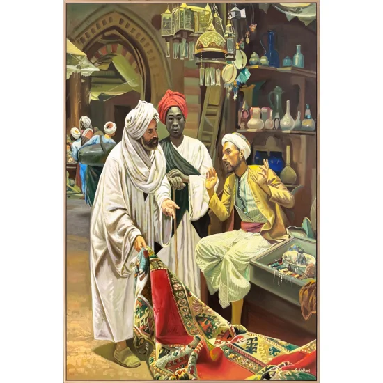 Bargain in the Bazaar Oil Painting