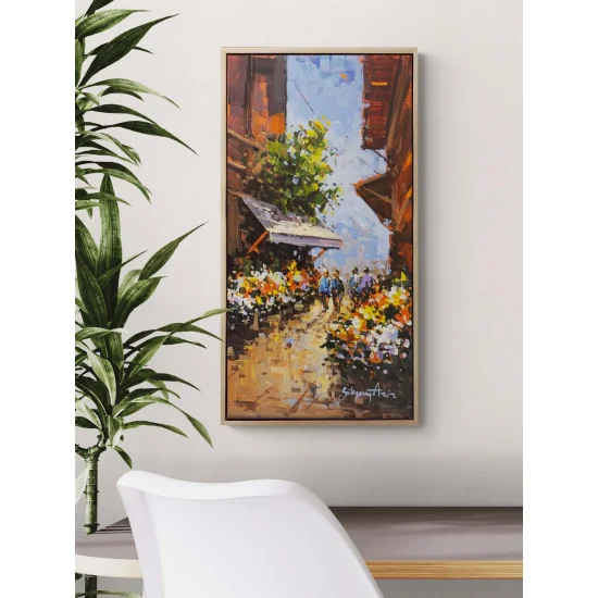 Bahar Sokağı Yağlı Boya Tablosu